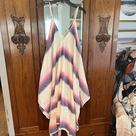 lovestitch Dresses & Skirts - Lovestitch Multicolor Serape Striped Sun Dress Coverup